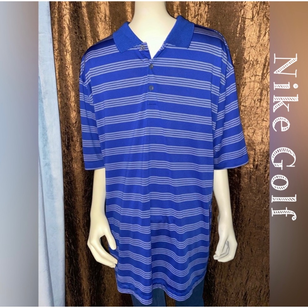 Nike Golf Dri-Fit Men's XXL blue/white, NWOT!! See description for measurements
